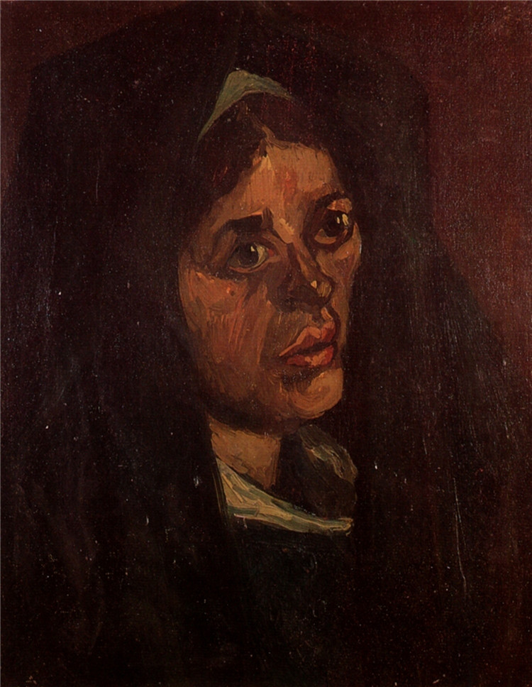 Head Of A Peasant Woman In A Green Shawl